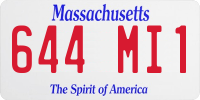 MA license plate 644MI1