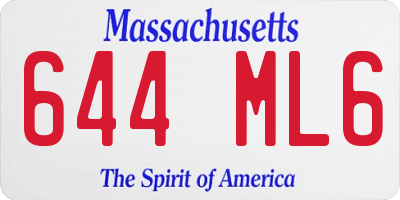 MA license plate 644ML6