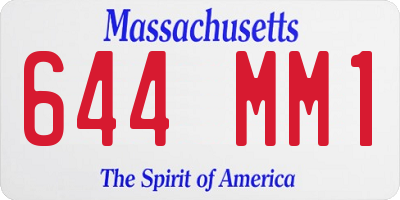 MA license plate 644MM1