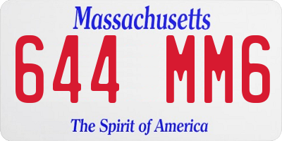 MA license plate 644MM6