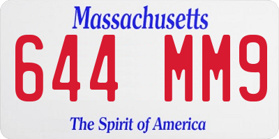 MA license plate 644MM9