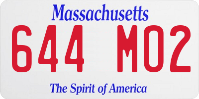 MA license plate 644MO2