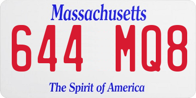 MA license plate 644MQ8