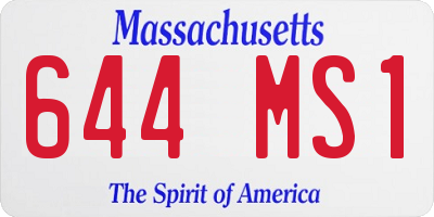 MA license plate 644MS1