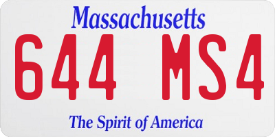 MA license plate 644MS4