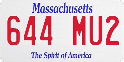 MA license plate 644MU2