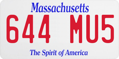 MA license plate 644MU5