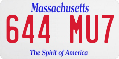 MA license plate 644MU7