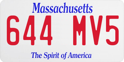 MA license plate 644MV5