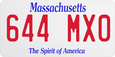 MA license plate 644MX0