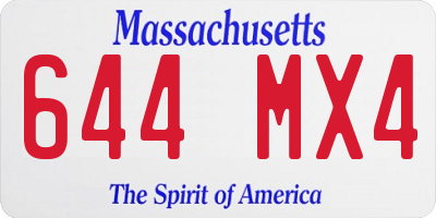 MA license plate 644MX4