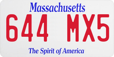 MA license plate 644MX5