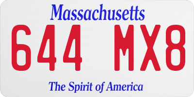 MA license plate 644MX8