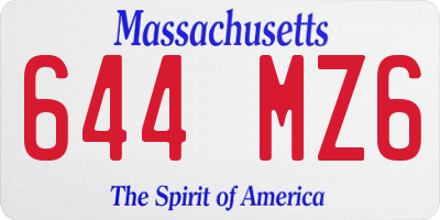 MA license plate 644MZ6