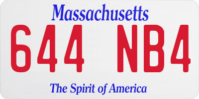 MA license plate 644NB4