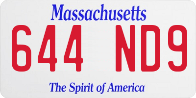 MA license plate 644ND9
