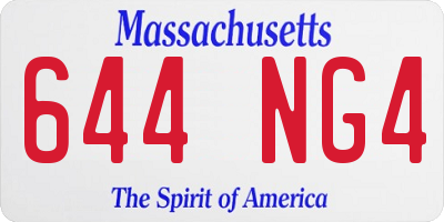 MA license plate 644NG4