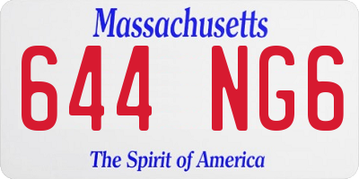 MA license plate 644NG6