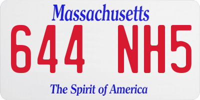 MA license plate 644NH5