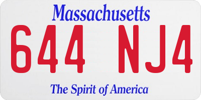 MA license plate 644NJ4