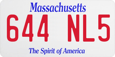 MA license plate 644NL5