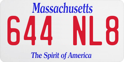 MA license plate 644NL8