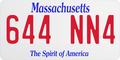 MA license plate 644NN4