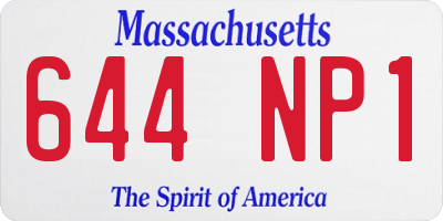 MA license plate 644NP1
