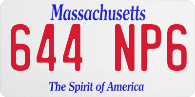 MA license plate 644NP6