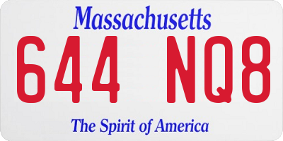 MA license plate 644NQ8