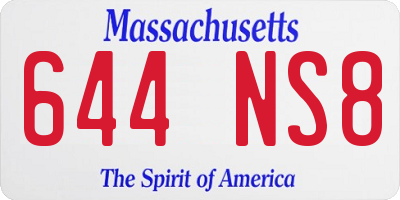 MA license plate 644NS8