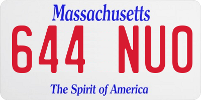 MA license plate 644NU0