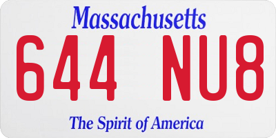 MA license plate 644NU8