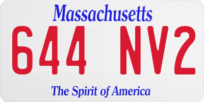 MA license plate 644NV2
