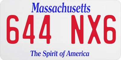 MA license plate 644NX6