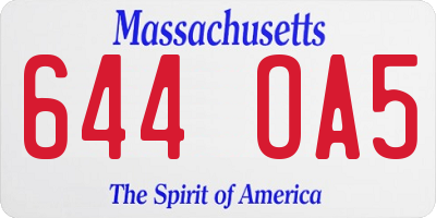 MA license plate 644OA5