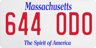 MA license plate 644OD0