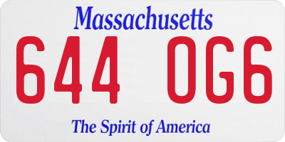 MA license plate 644OG6