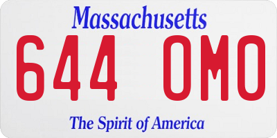 MA license plate 644OM0