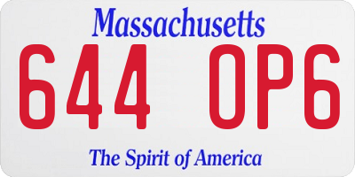MA license plate 644OP6