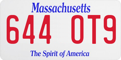 MA license plate 644OT9
