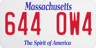 MA license plate 644OW4