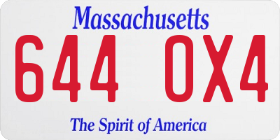 MA license plate 644OX4