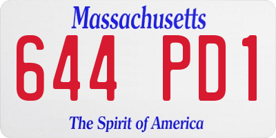 MA license plate 644PD1