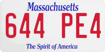 MA license plate 644PE4