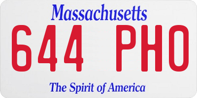 MA license plate 644PH0