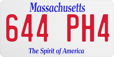 MA license plate 644PH4