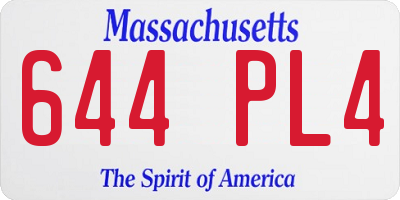 MA license plate 644PL4