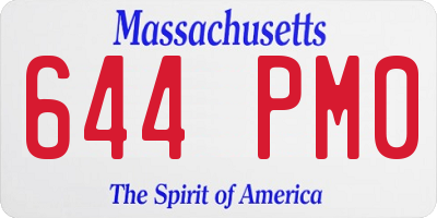 MA license plate 644PM0