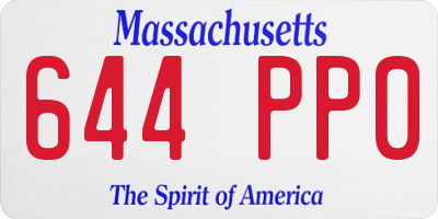 MA license plate 644PP0